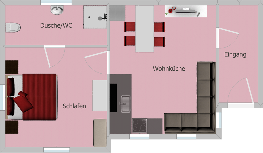 Wauermühle FeWo Müllers Büro Grundriss Nebengelass